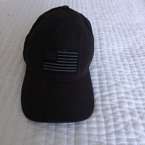 Classic Black Cap with Flag Emblem
